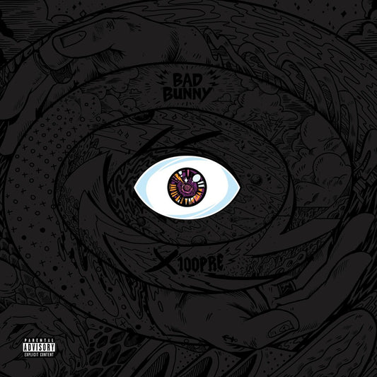 the album cover for Bad Bunny - X 100PRE