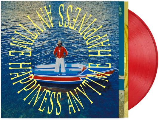 the album cover for Leon Bridges - Happiness Anytime [Indie Exclusive Campari Red]