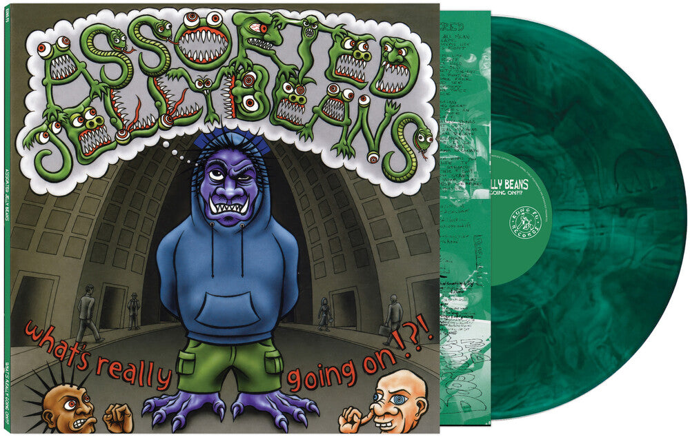 the album cover for Assorted Jelly Beans - What's Really Going On? [Green / Black Marble]